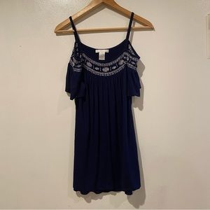 Embroidered Open-Shoulder Blouse